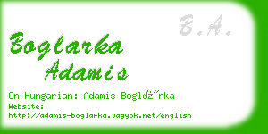 boglarka adamis business card